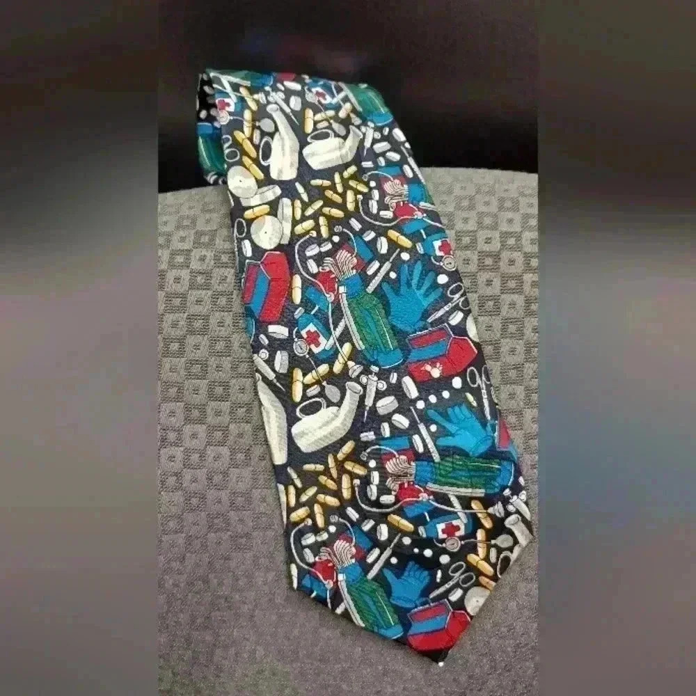 Donato By Dion Cough Please No 029 Men Dress Tie Doctor Medicine 100% Silk